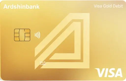 Gold debit card with free service and cash withdrawals